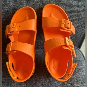 Orange Sandals with Adjustable Strap and Slip-Resistant Sole/girls size 12